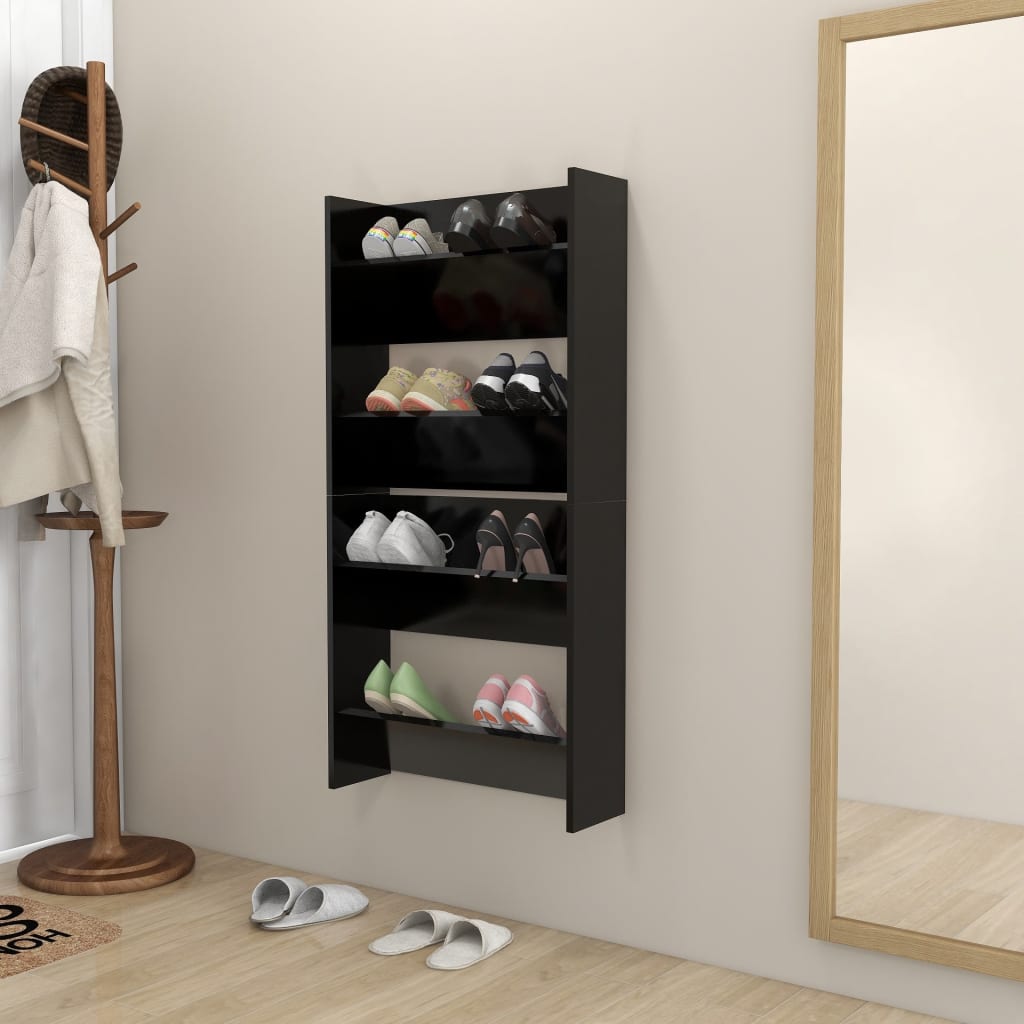 Seinäkenkäkaapit 2 kpl musta 60x18x60 cm lastulevy - Sisustajankoti.fi