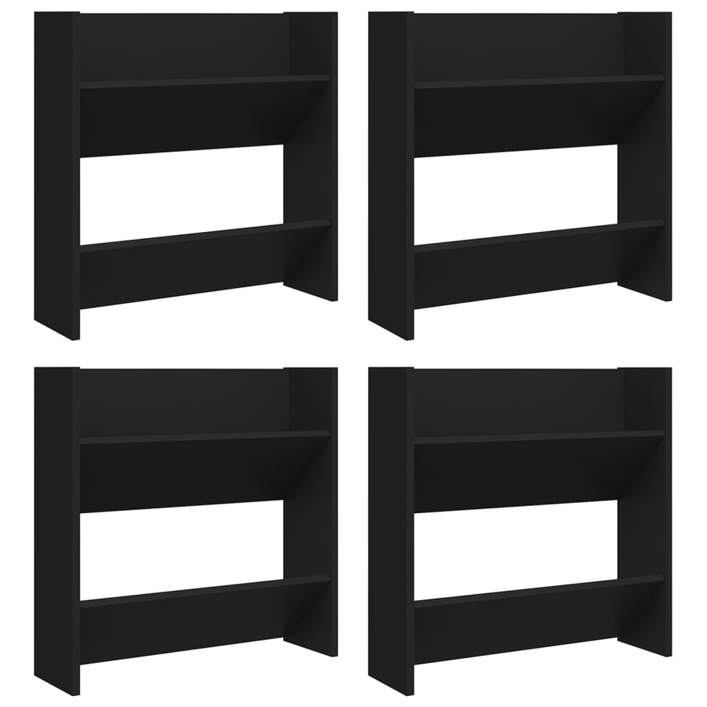 Seinäkenkäkaapit 4 kpl musta 60x18x60 cm lastulevy - Sisustajankoti.fi