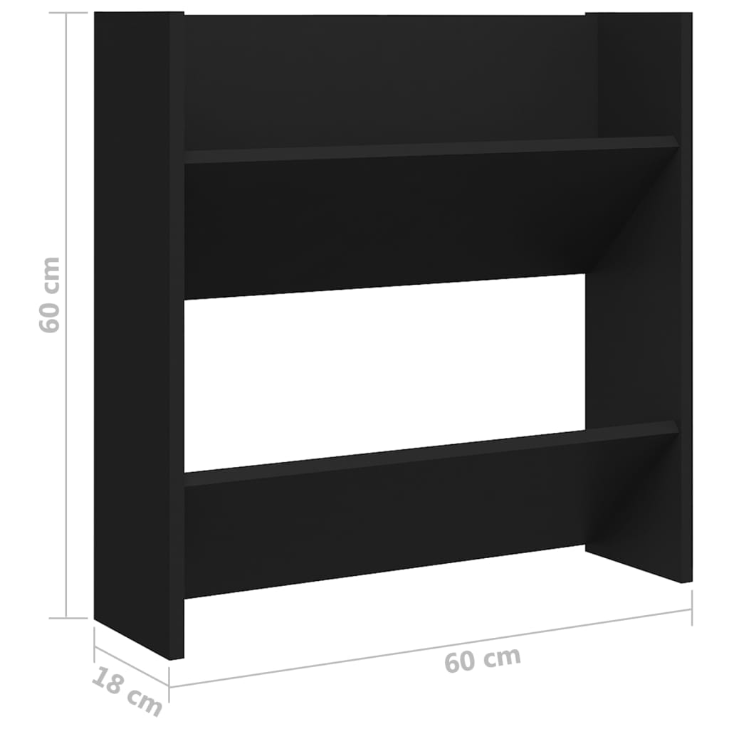 Seinäkenkäkaapit 4 kpl musta 60x18x60 cm lastulevy - Sisustajankoti.fi