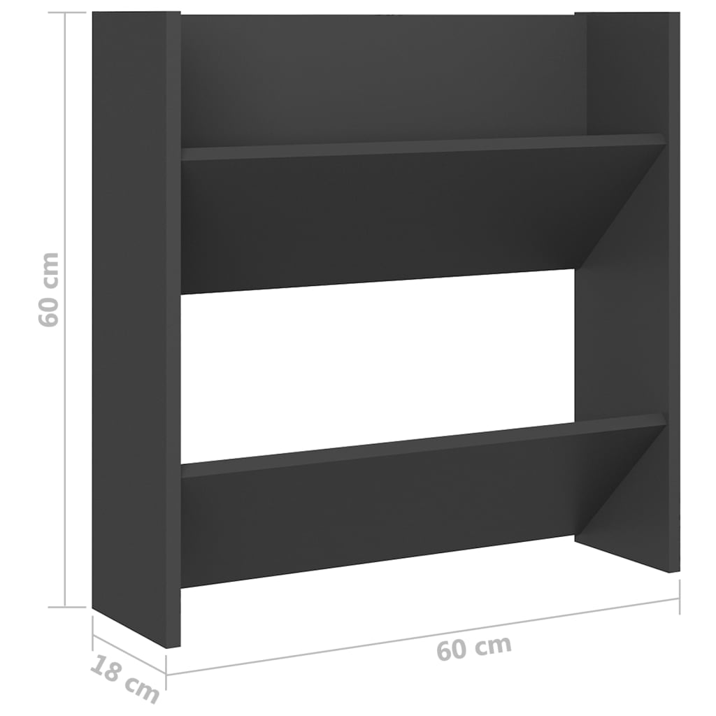 Seinäkenkäkaapit 2 kpl harmaa 60x18x60 cm lastulevy - Sisustajankoti.fi