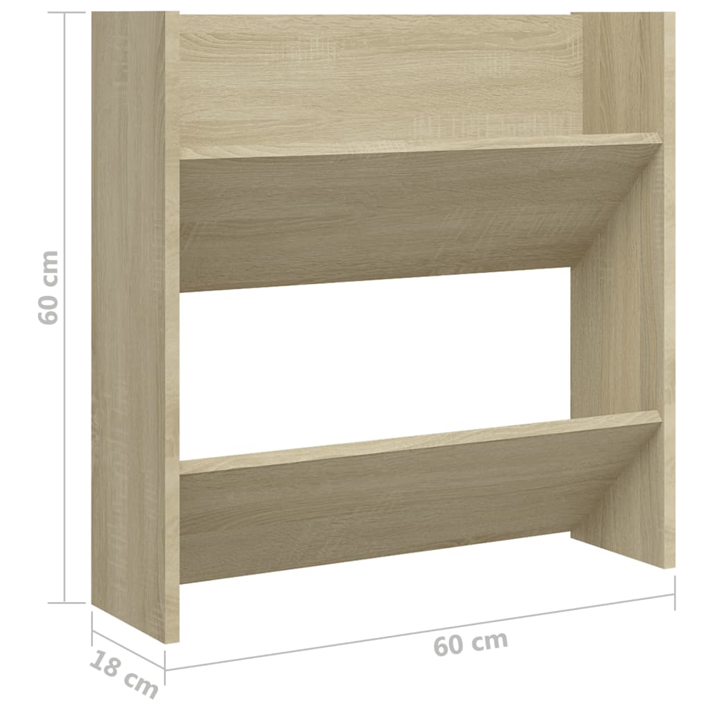 Seinäkenkäkaapit 2 kpl Sonoma-tammi 60x18x60 cm lastulevy - Sisustajankoti.fi