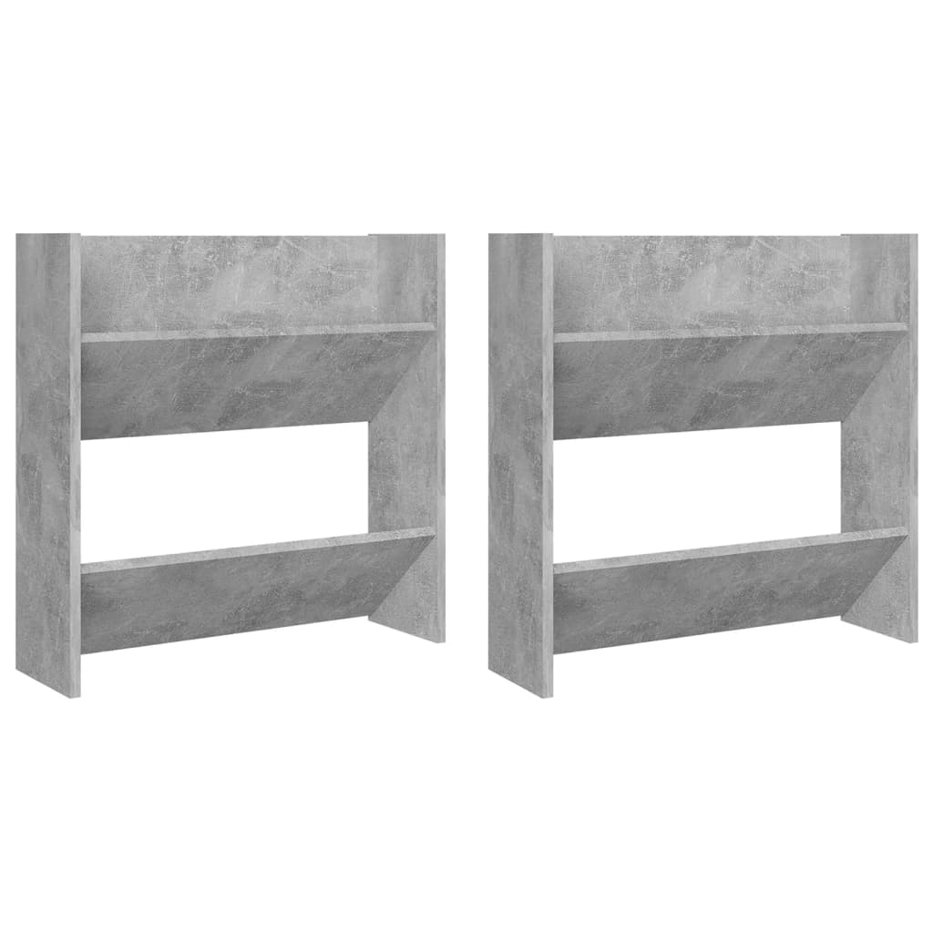 Seinäkenkäkaapit 2 kpl betoninharmaa 60x18x60 cm lastulevy - Sisustajankoti.fi