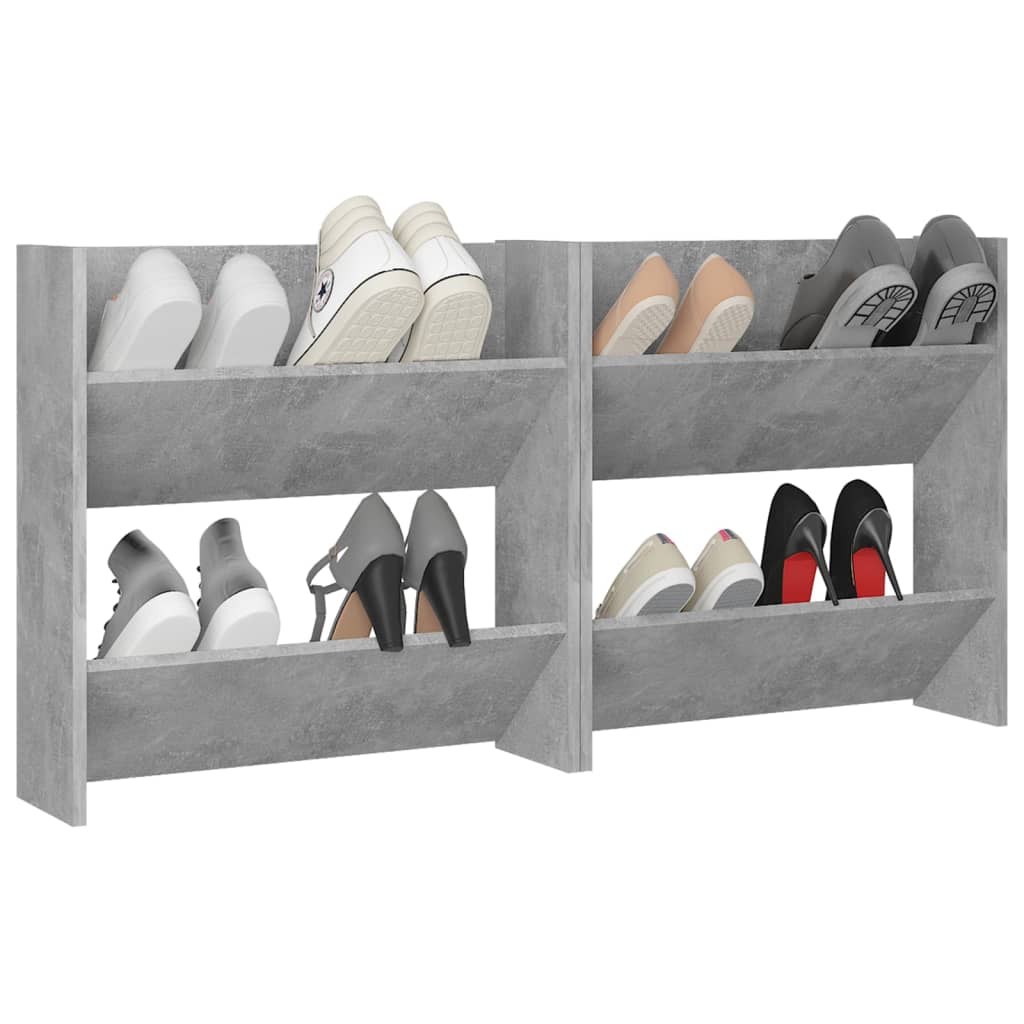 Seinäkenkäkaapit 2 kpl betoninharmaa 60x18x60 cm lastulevy - Sisustajankoti.fi