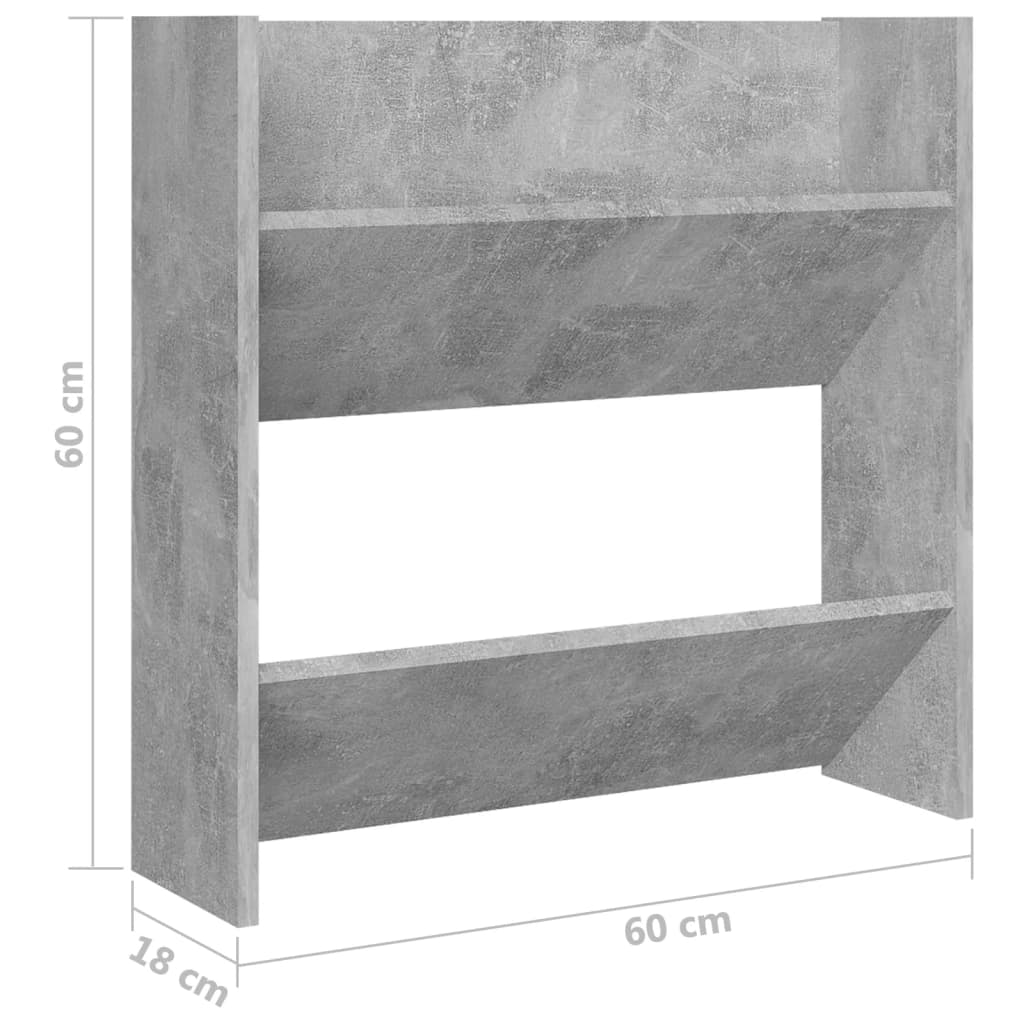 Seinäkenkäkaapit 2 kpl betoninharmaa 60x18x60 cm lastulevy - Sisustajankoti.fi