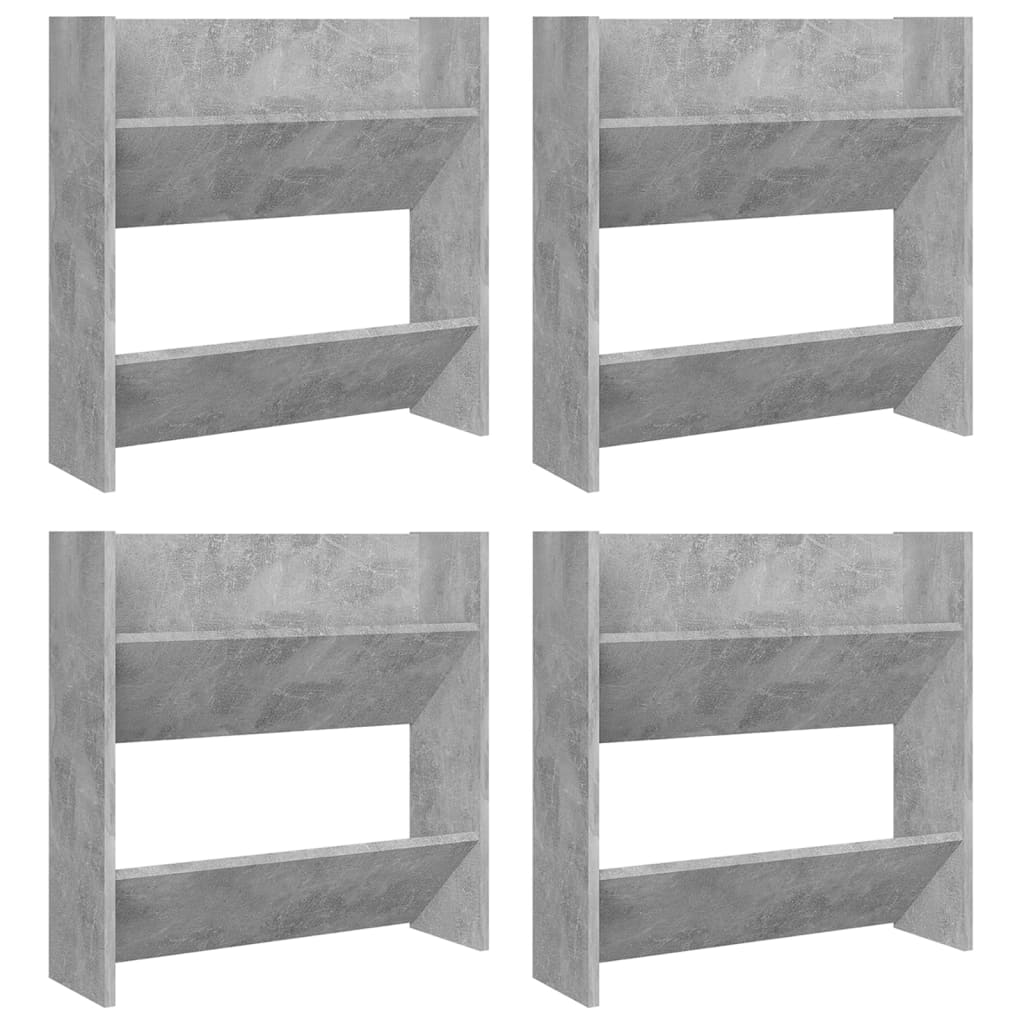 Seinäkenkäkaapit 4 kpl betoninharmaa 60x18x60 cm lastulevy - Sisustajankoti.fi