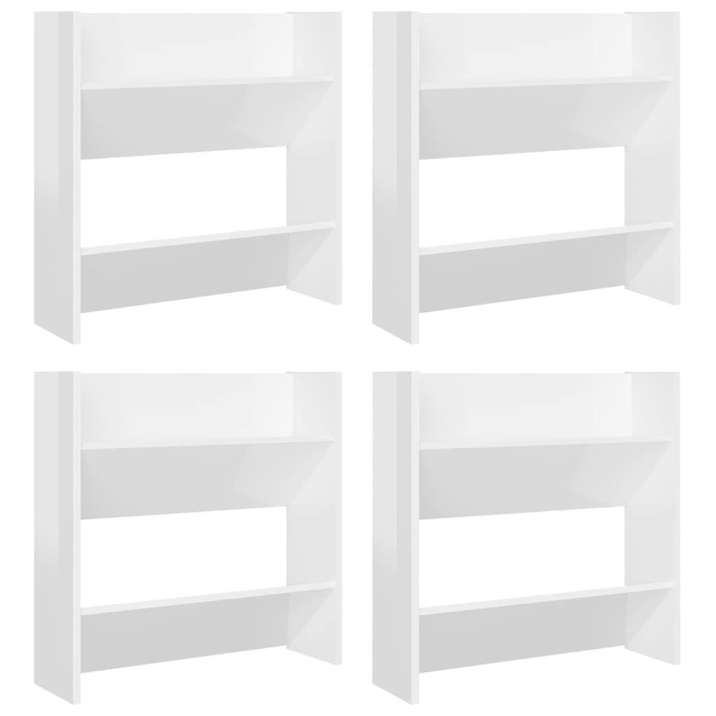Seinäkenkäkaapit 4 kpl korkeakiilto valk. 60x18x60 cm lastulevy - Sisustajankoti.fi