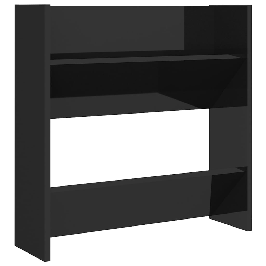 Seinäkenkäkaapit 4 kpl korkeakiilto musta 60x18x60 cm lastulevy - Sisustajankoti.fi