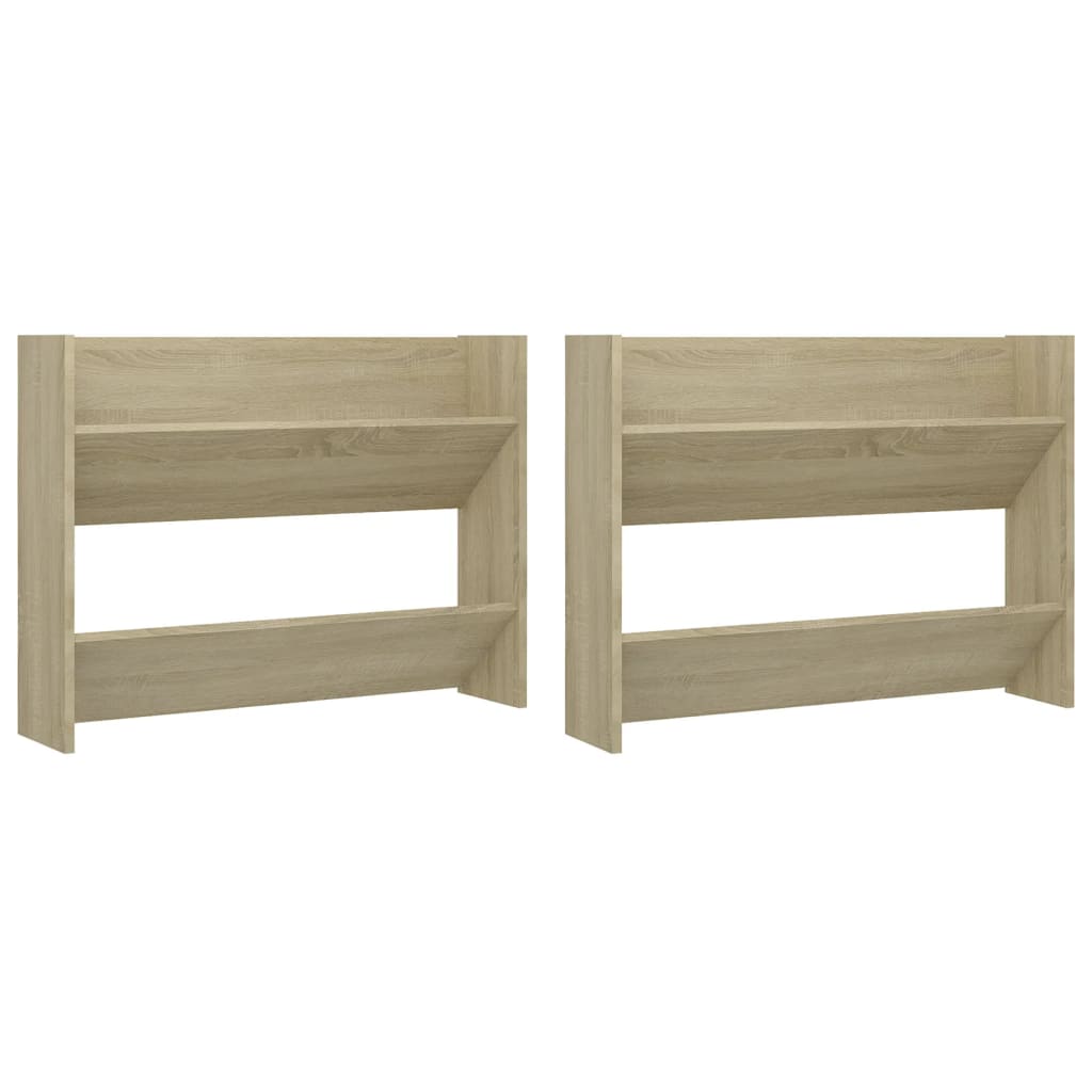 Seinäkenkäkaapit 2 kpl Sonoma-tammi 80x18x60 cm lastulevy - Sisustajankoti.fi