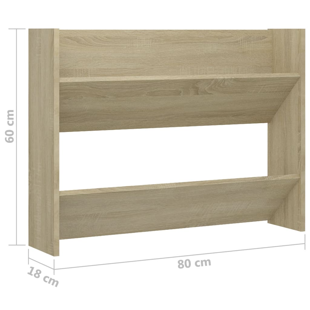 Seinäkenkäkaapit 2 kpl Sonoma-tammi 80x18x60 cm lastulevy - Sisustajankoti.fi