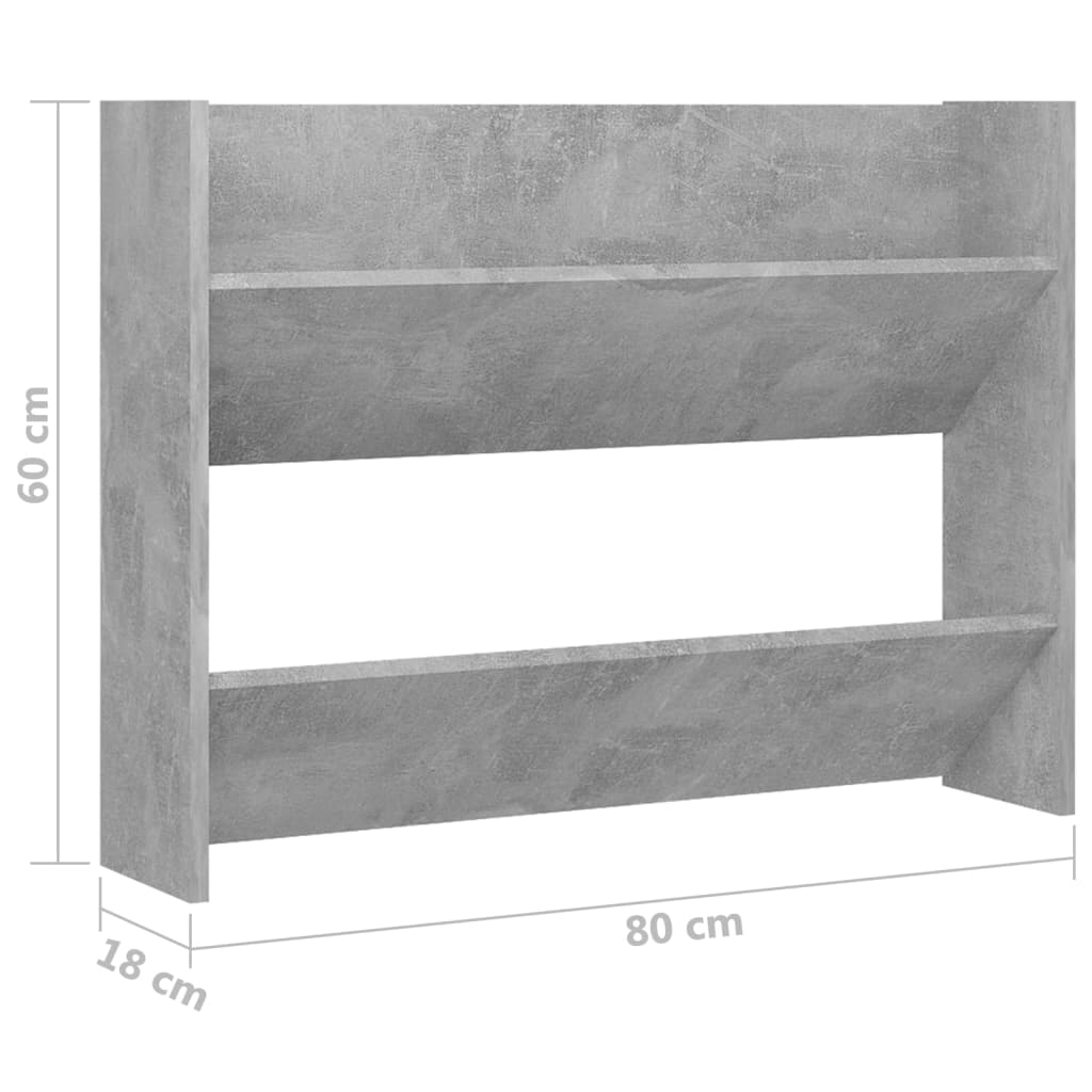 Seinäkenkäkaapit 2 kpl betoninharmaa 80x18x60 cm lastulevy - Sisustajankoti.fi