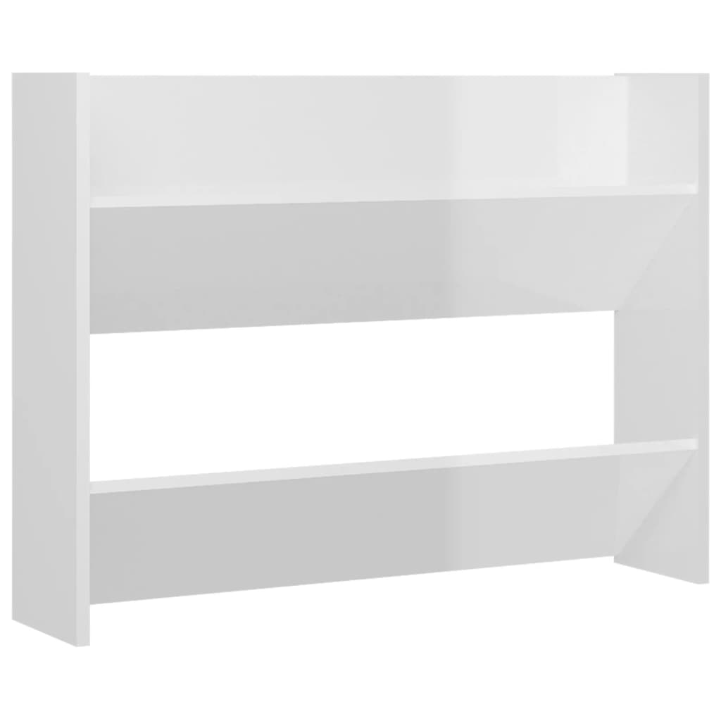 Seinäkenkäkaapit 2 kpl korkeakiilto valk. 80x18x60 cm lastulevy - Sisustajankoti.fi