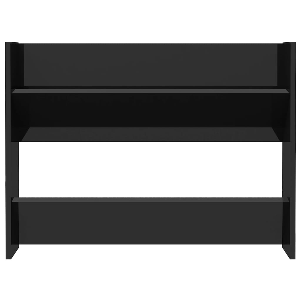 Seinäkenkäkaapit 2 kpl korkeakiilto musta 80x18x60 cm lastulevy - Sisustajankoti.fi