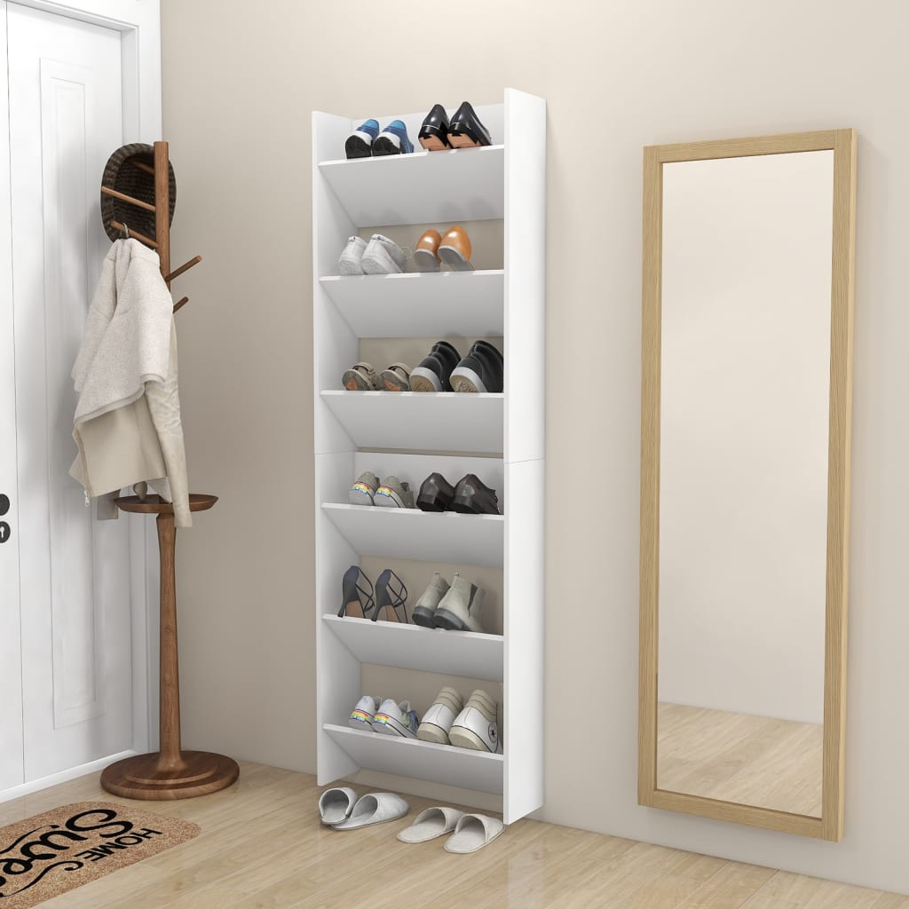 Seinäkenkäkaapit 2 kpl valkoinen 60x18x90 cm lastulevy - Sisustajankoti.fi