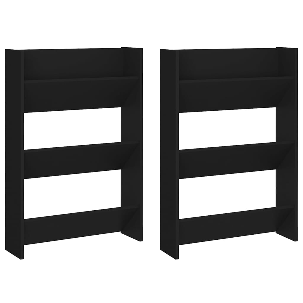 Seinäkenkäkaapit 2 kpl musta 60x18x90 cm lastulevy - Sisustajankoti.fi