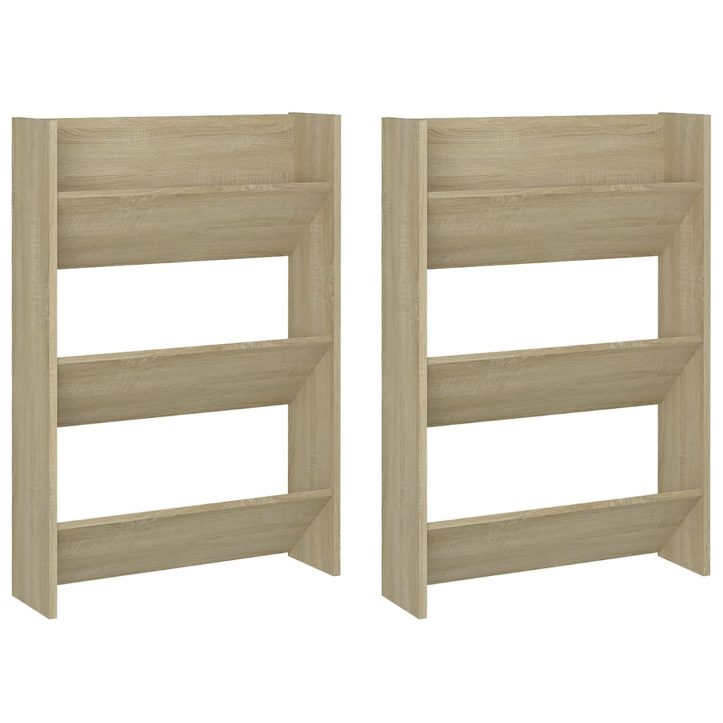 Seinäkenkäkaapit 2 kpl Sonoma-tammi 60x18x90 cm lastulevy - Sisustajankoti.fi
