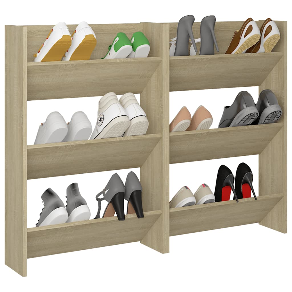 Seinäkenkäkaapit 2 kpl Sonoma-tammi 60x18x90 cm lastulevy - Sisustajankoti.fi