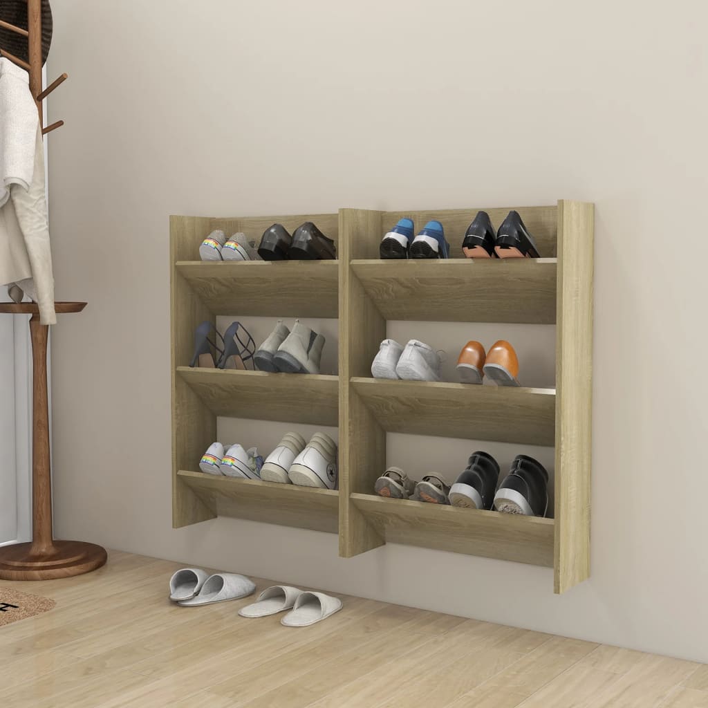 Seinäkenkäkaapit 2 kpl Sonoma-tammi 60x18x90 cm lastulevy - Sisustajankoti.fi