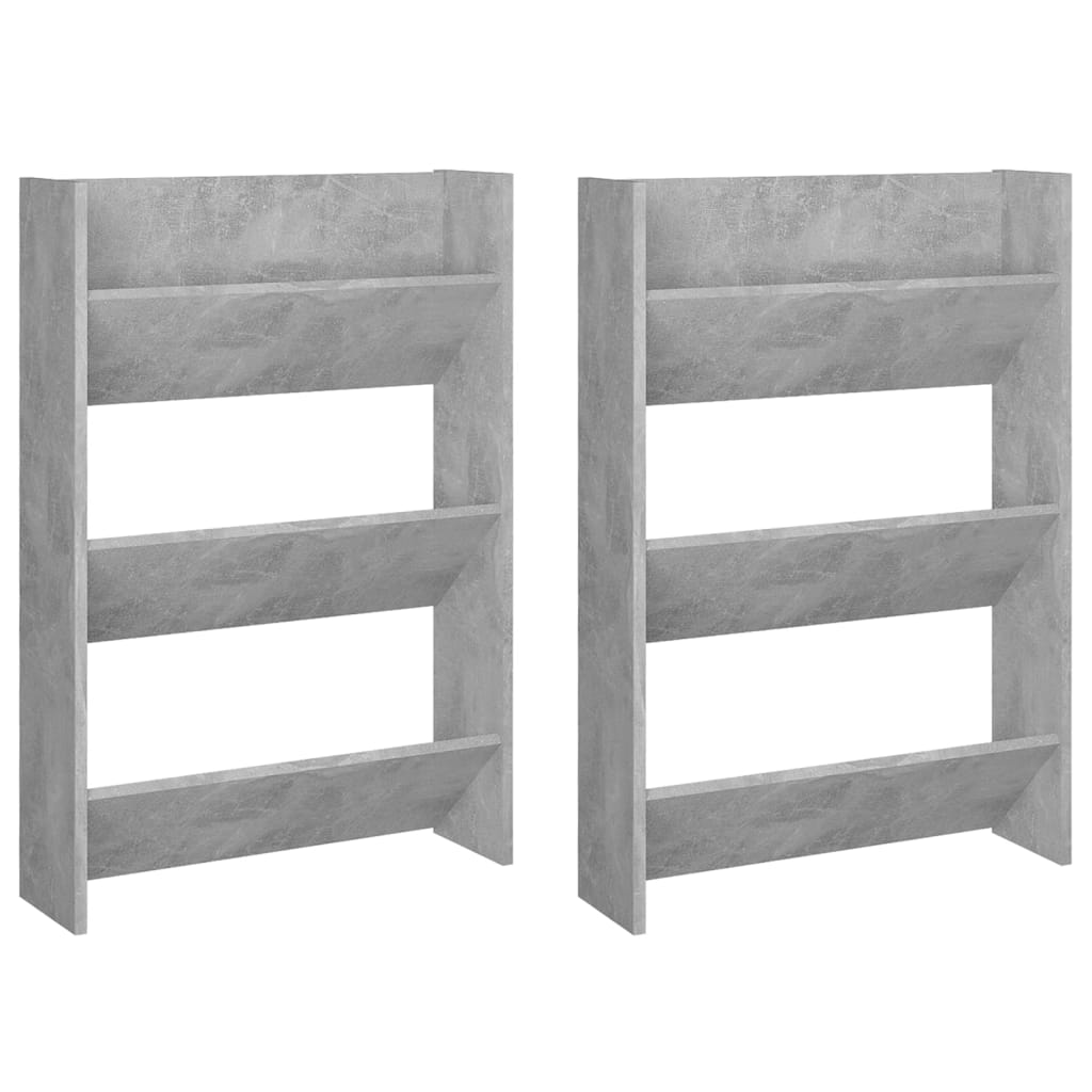 Seinäkenkäkaapit 2 kpl betoninharmaa 60x18x90 cm lastulevy - Sisustajankoti.fi