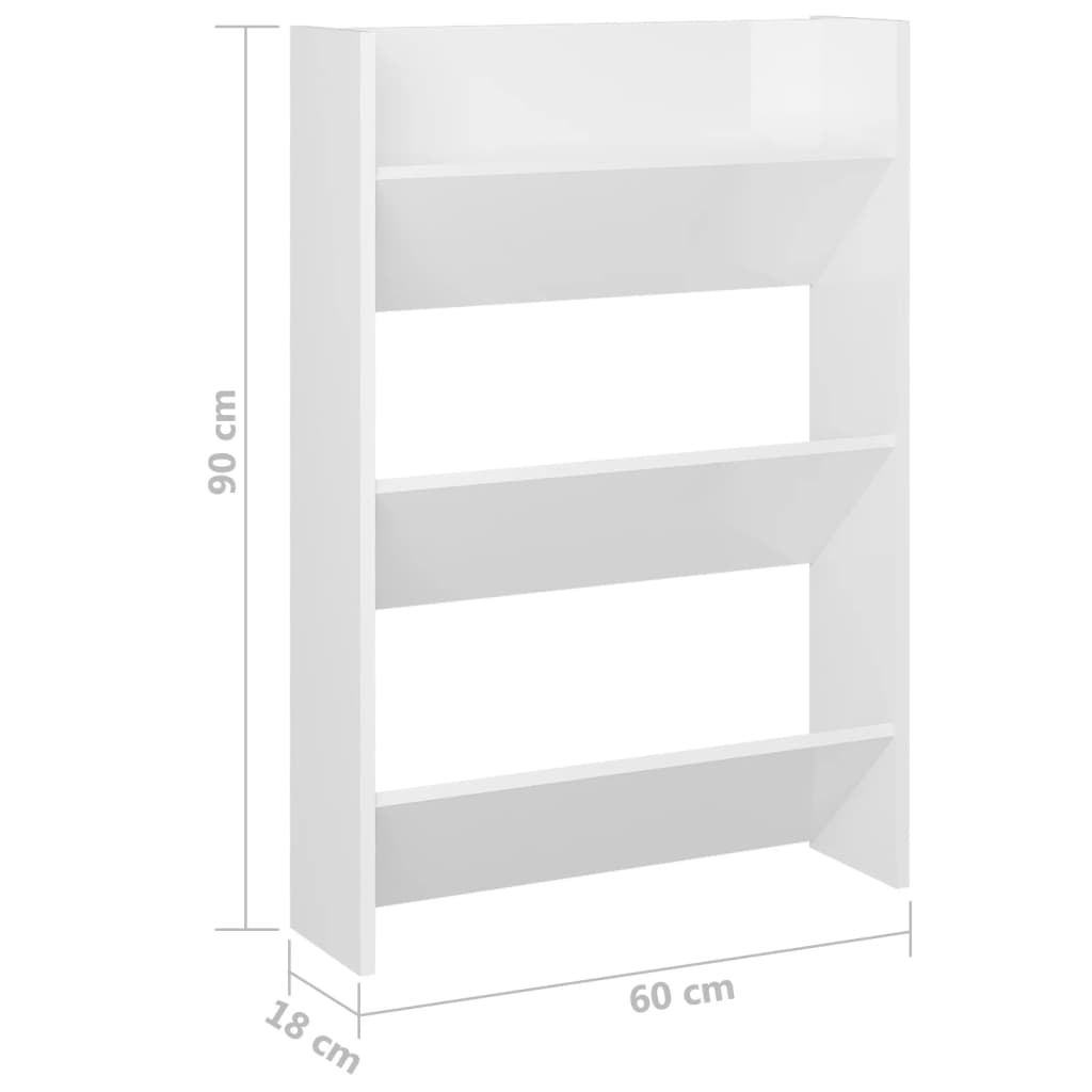 Seinäkenkäkaapit 2 kpl korkeakiilto valk. 60x18x90 cm lastulevy - Sisustajankoti.fi