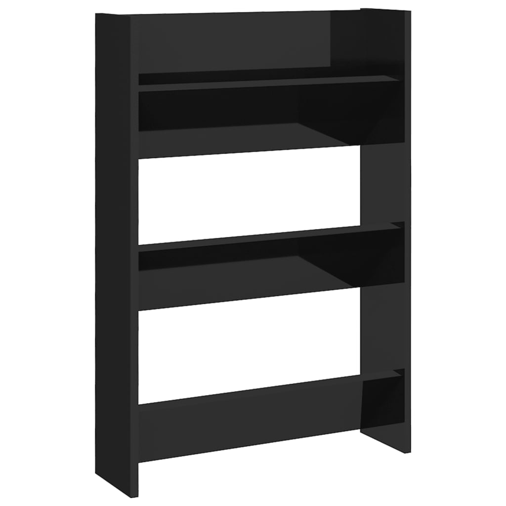 Seinäkenkäkaapit 2 kpl korkeakiilto musta 60x18x90 cm lastulevy - Sisustajankoti.fi