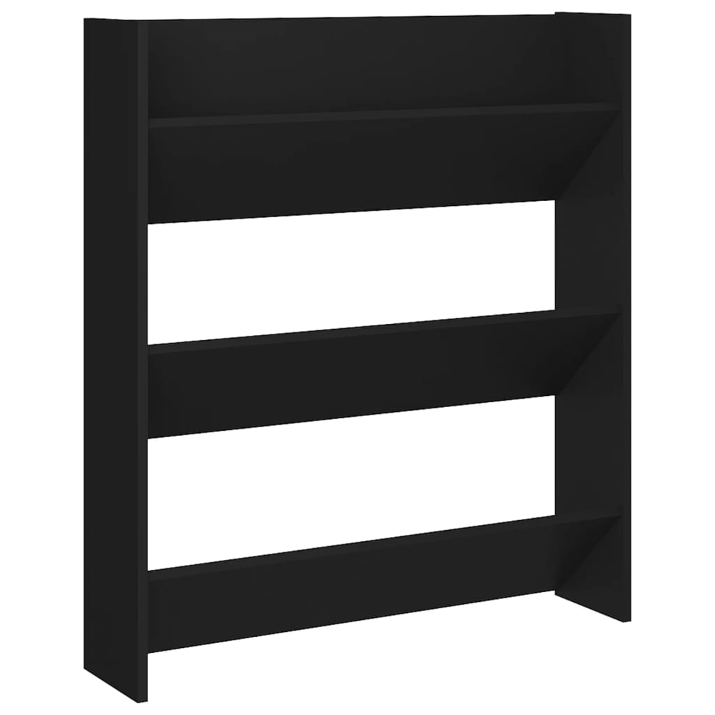 Seinäkenkäkaapit 2 kpl musta 80x18x90 cm lastulevy - Sisustajankoti.fi