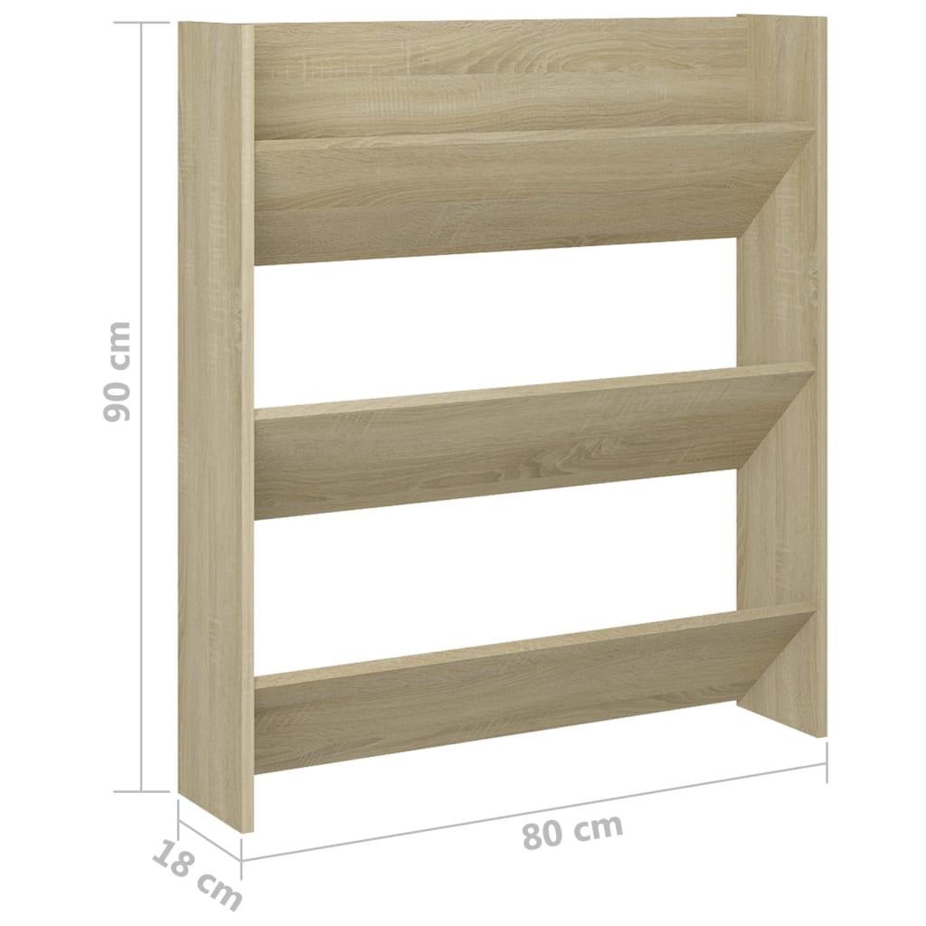 Seinäkenkäkaapit 2 kpl Sonoma-tammi 80x18x90 cm lastulevy - Sisustajankoti.fi