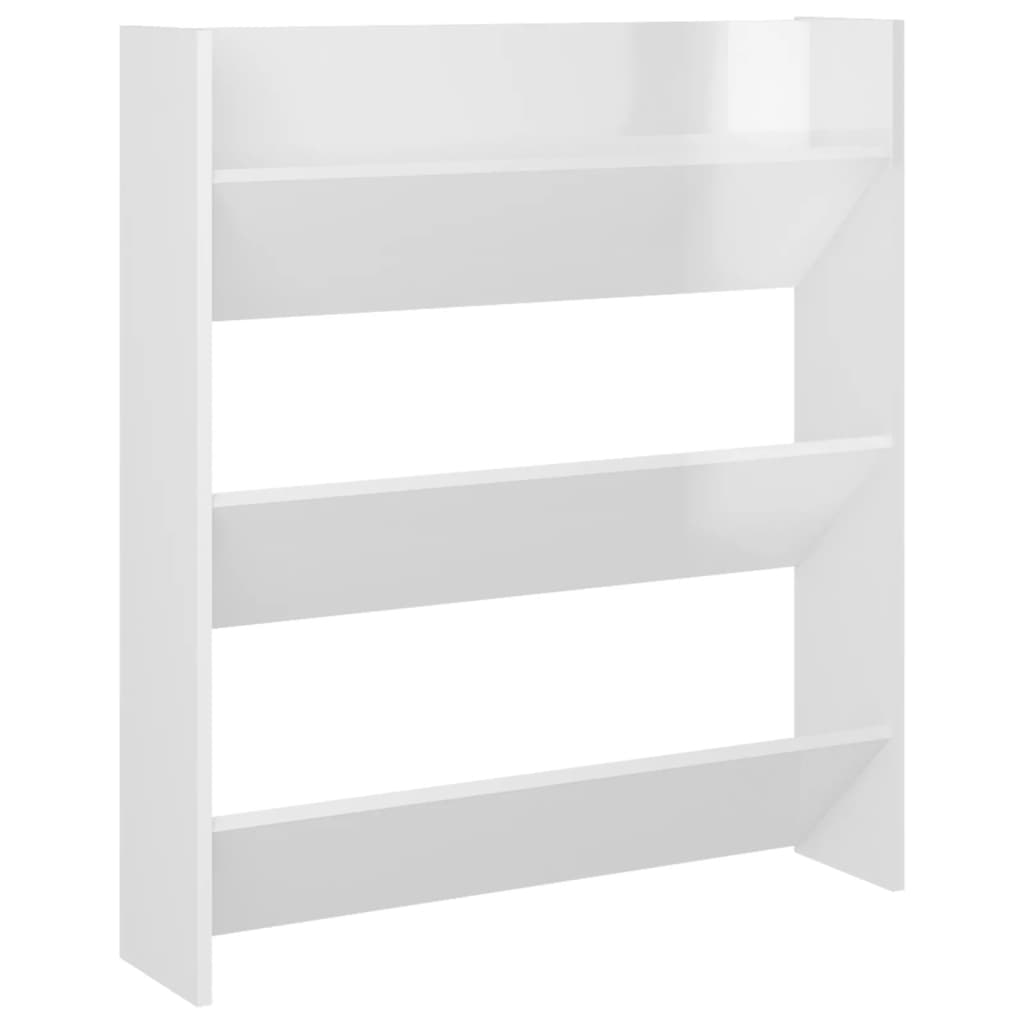 Seinäkenkäkaapit 2 kpl korkeakiilto valk. 80x18x90 cm lastulevy - Sisustajankoti.fi