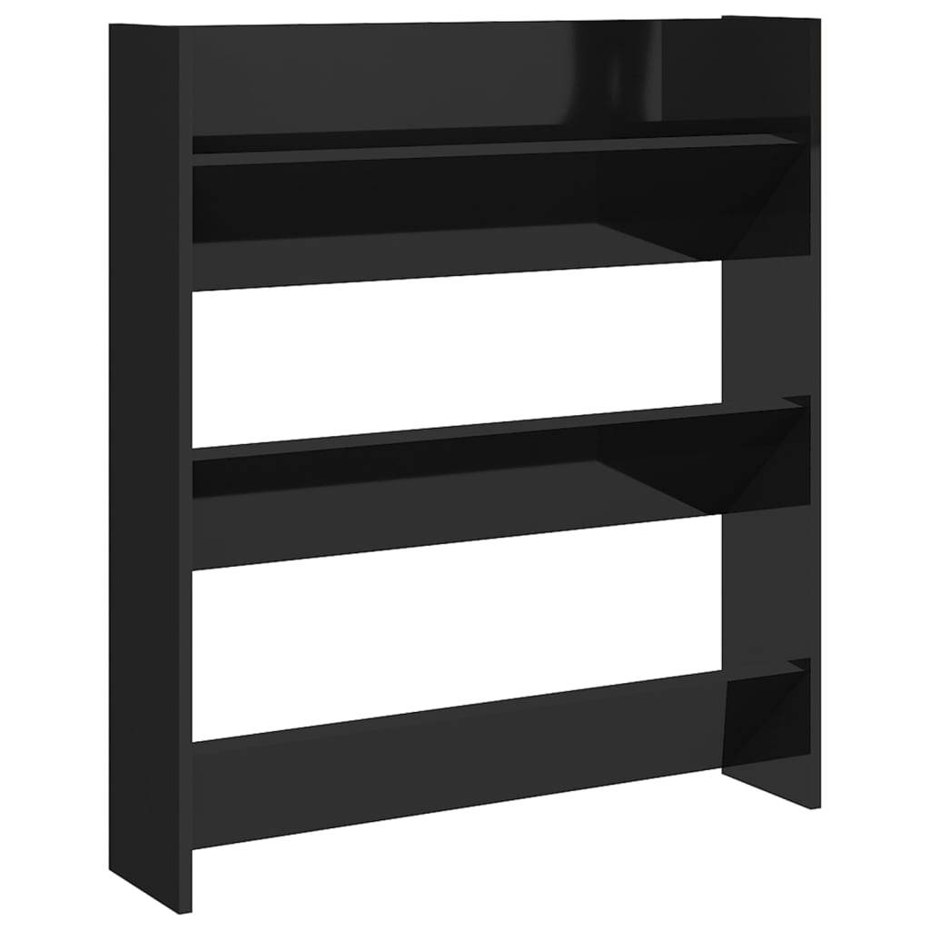 Seinäkenkäkaappi korkeakiilto musta 80x18x90 cm lastulevy - Sisustajankoti.fi
