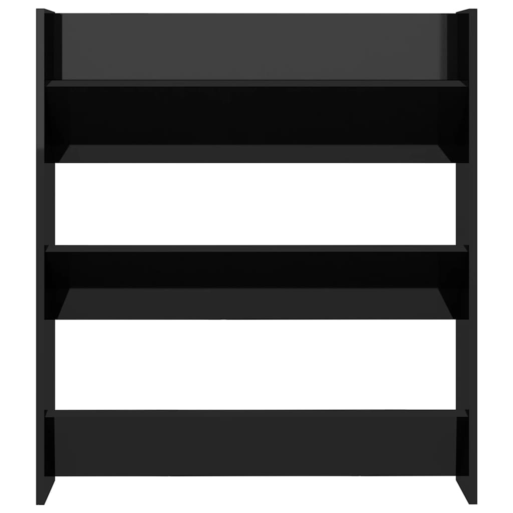 Seinäkenkäkaappi korkeakiilto musta 80x18x90 cm lastulevy - Sisustajankoti.fi