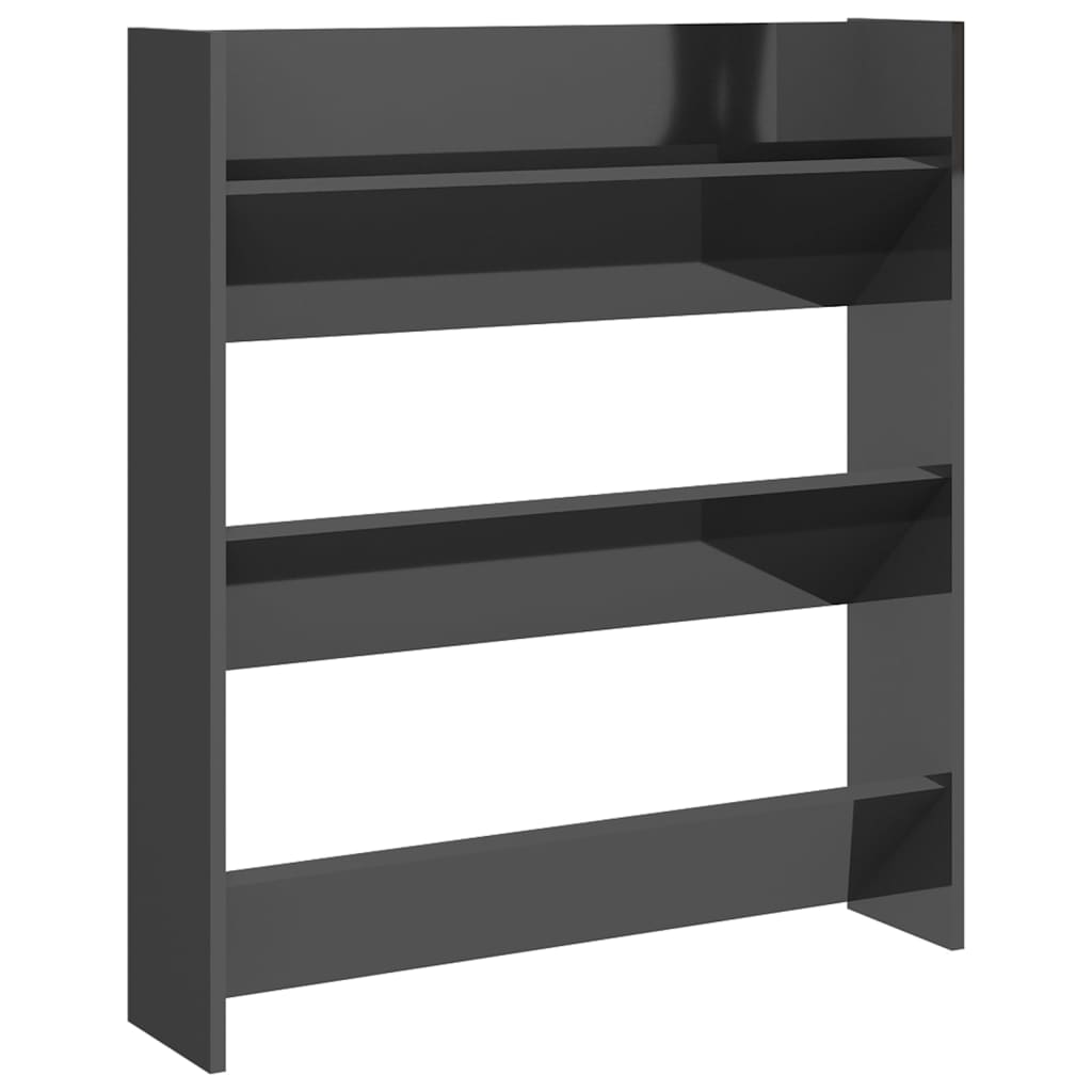 Seinäkenkäkaappi korkeakiilto harmaa 80x18x90 cm - Sisustajankoti.fi