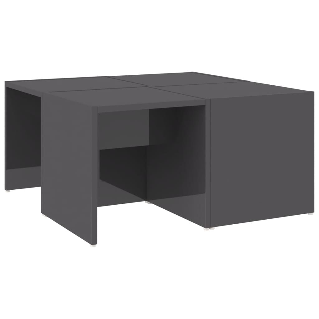 Sohvapöydät 4 kpl korkeakiilto harmaa 33x33x33 cm lastulevy - Sisustajankoti.fi