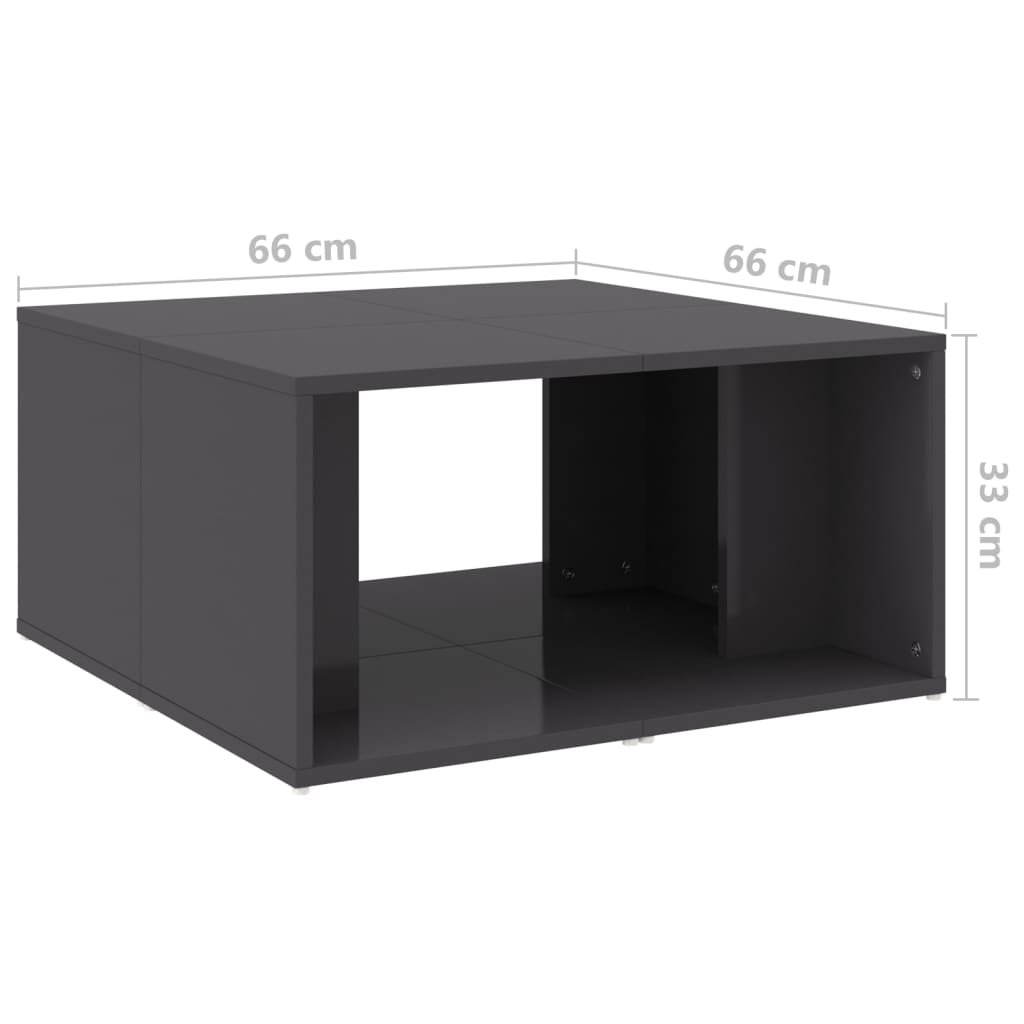 Sohvapöydät 4 kpl korkeakiilto harmaa 33x33x33 cm lastulevy - Sisustajankoti.fi