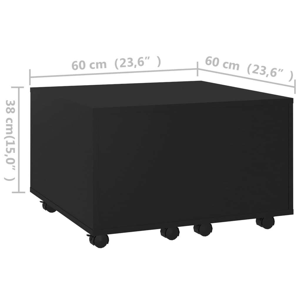 Sohvapöytä musta 60x60x38 cm lastulevy - Sisustajankoti.fi