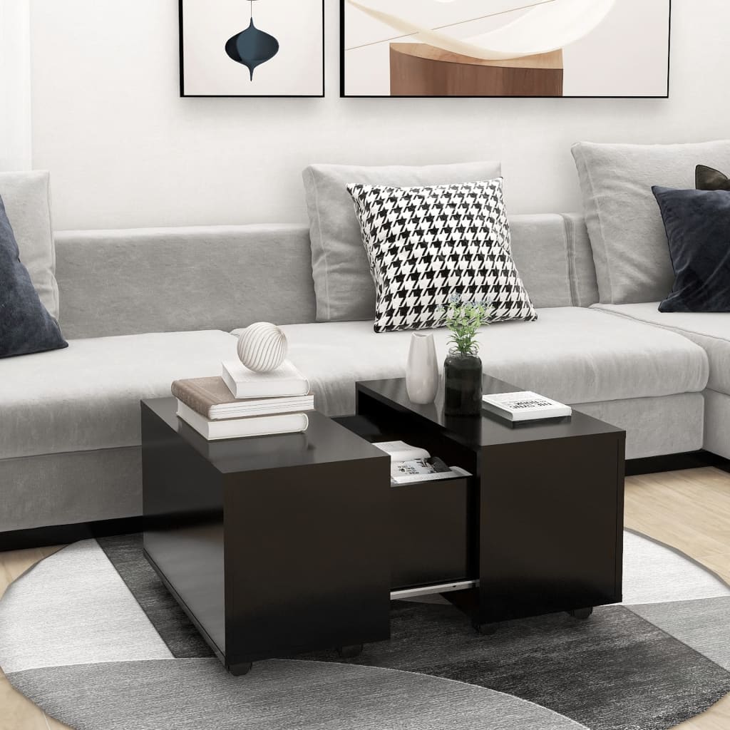 Sohvapöytä musta 60x60x38 cm lastulevy - Sisustajankoti.fi