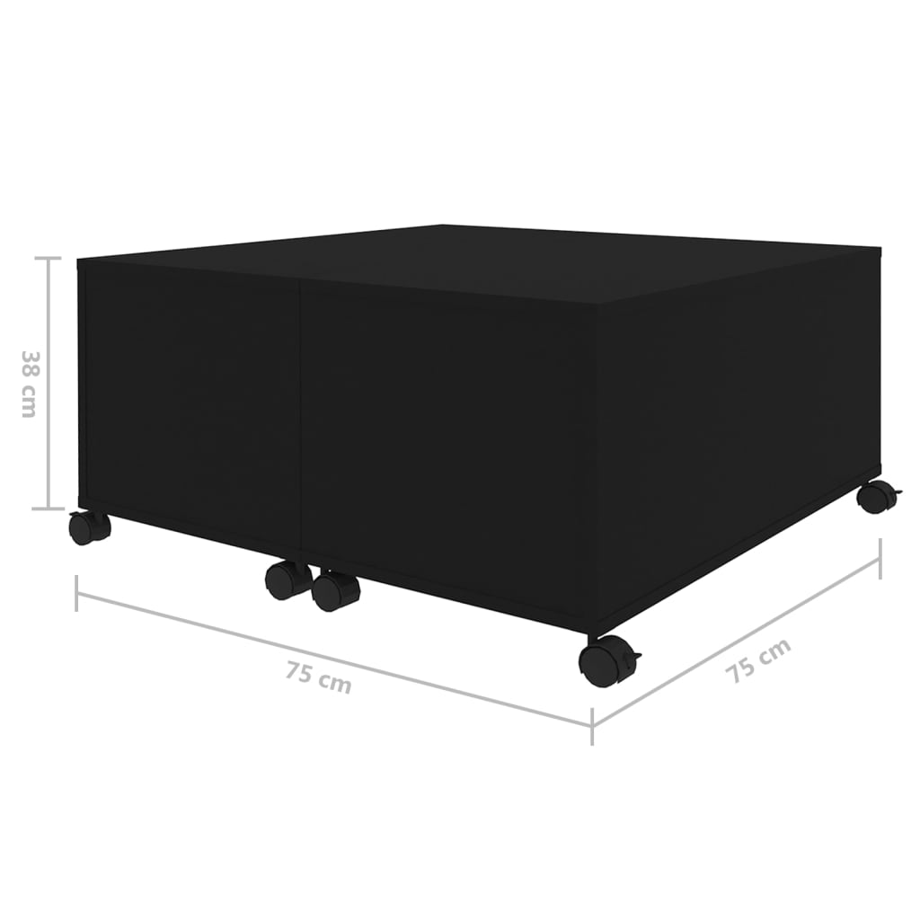 Sohvapöytä musta 75x75x38 cm lastulevy - Sisustajankoti.fi