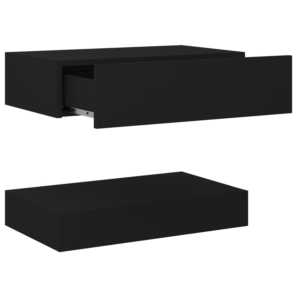 Yöpöydät 2 kpl musta 60x35 cm - Sisustajankoti.fi