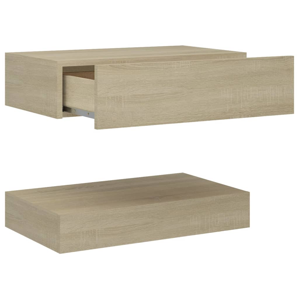 Yöpöydät 2kpl Sonoma tammi 60x35 cm - Sisustajankoti.fi