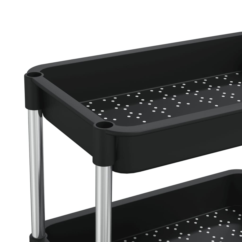 5-kerroksinen keittiövaunu musta 42x29x128 cm rauta ja ABS - Sisustajankoti.fi