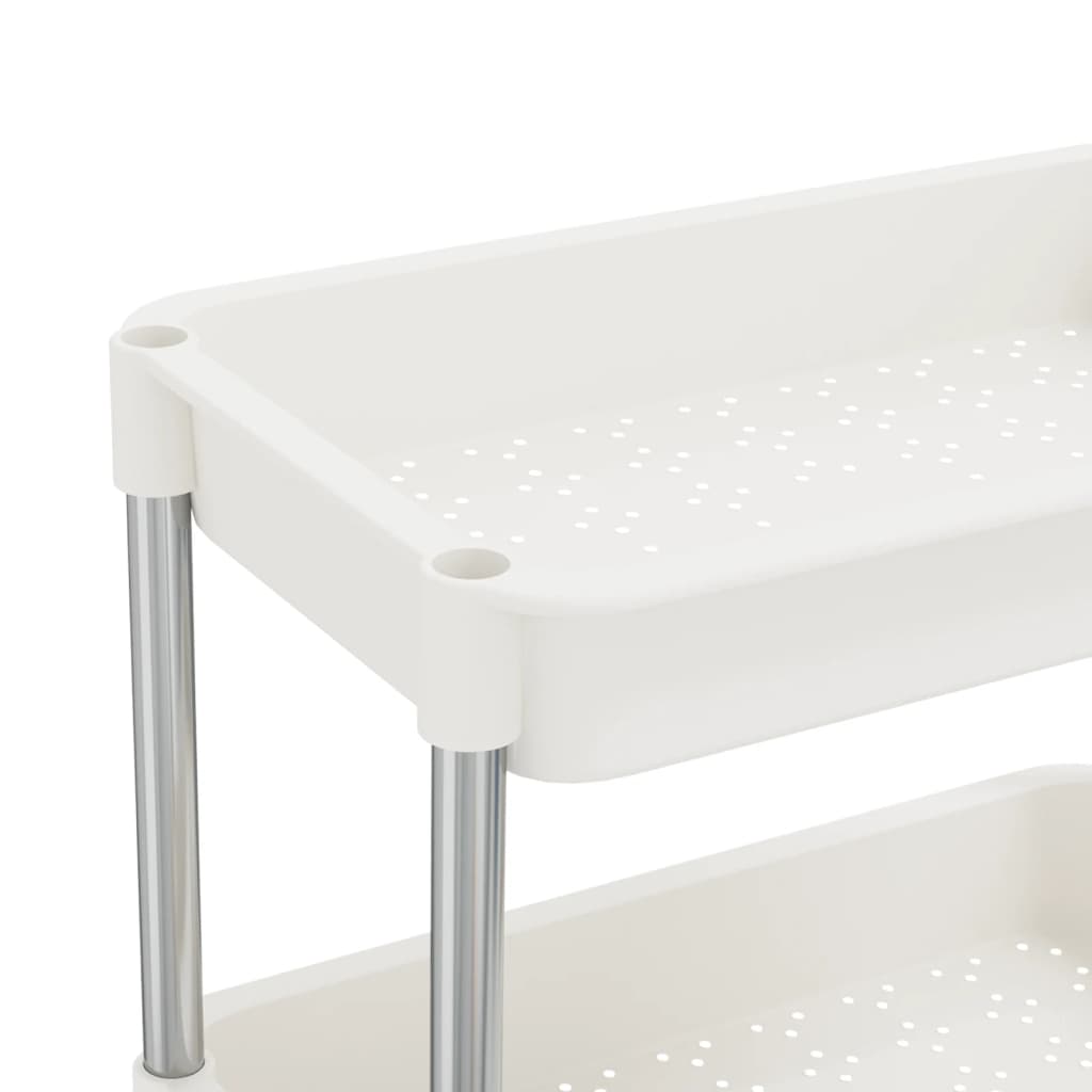 5-kerroksinen keittiövaunu valkoinen 42x29x128 cm rauta ja ABS - Sisustajankoti.fi