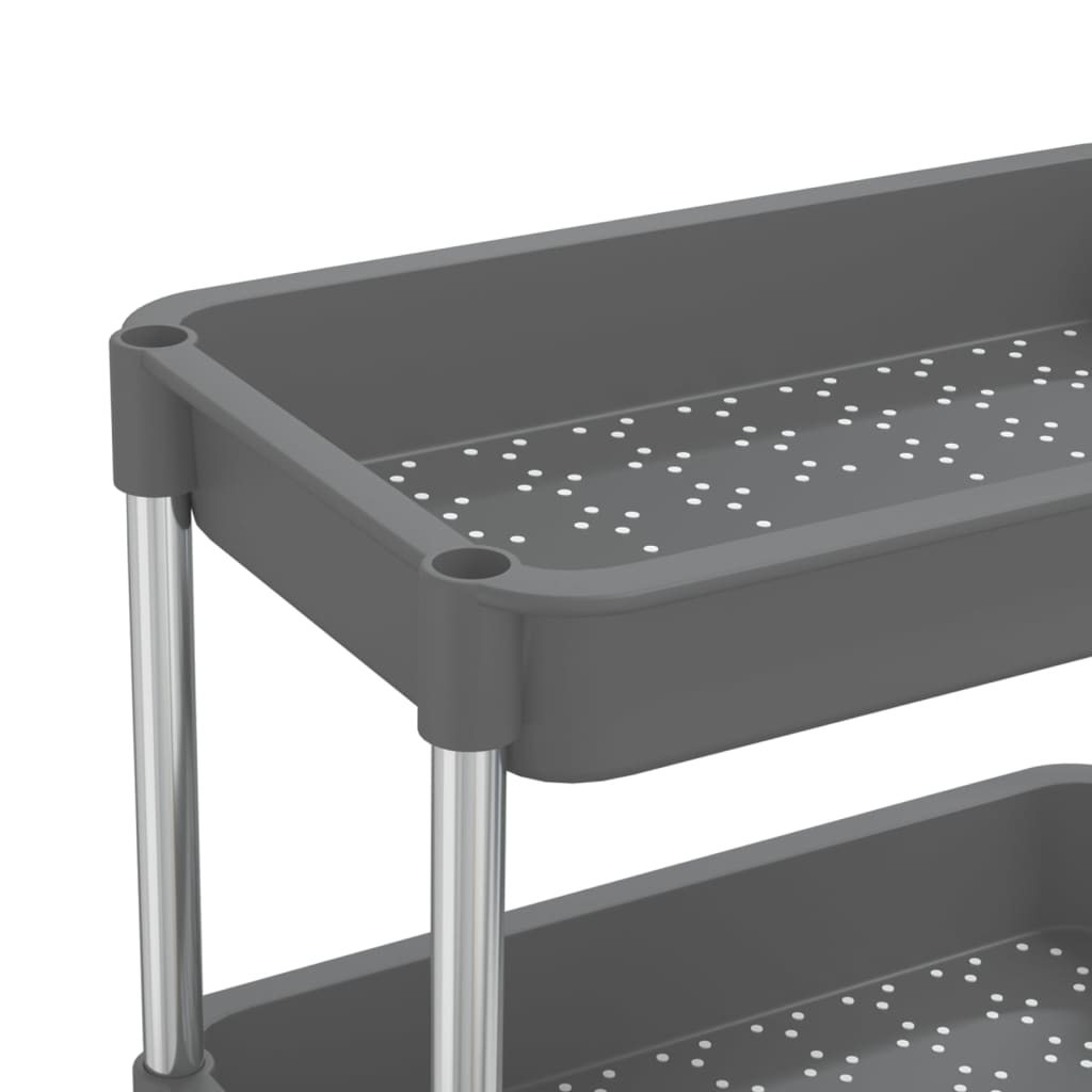 5-kerroksinen keittiövaunu harmaa 42x29x128 cm rauta ja ABS - Sisustajankoti.fi