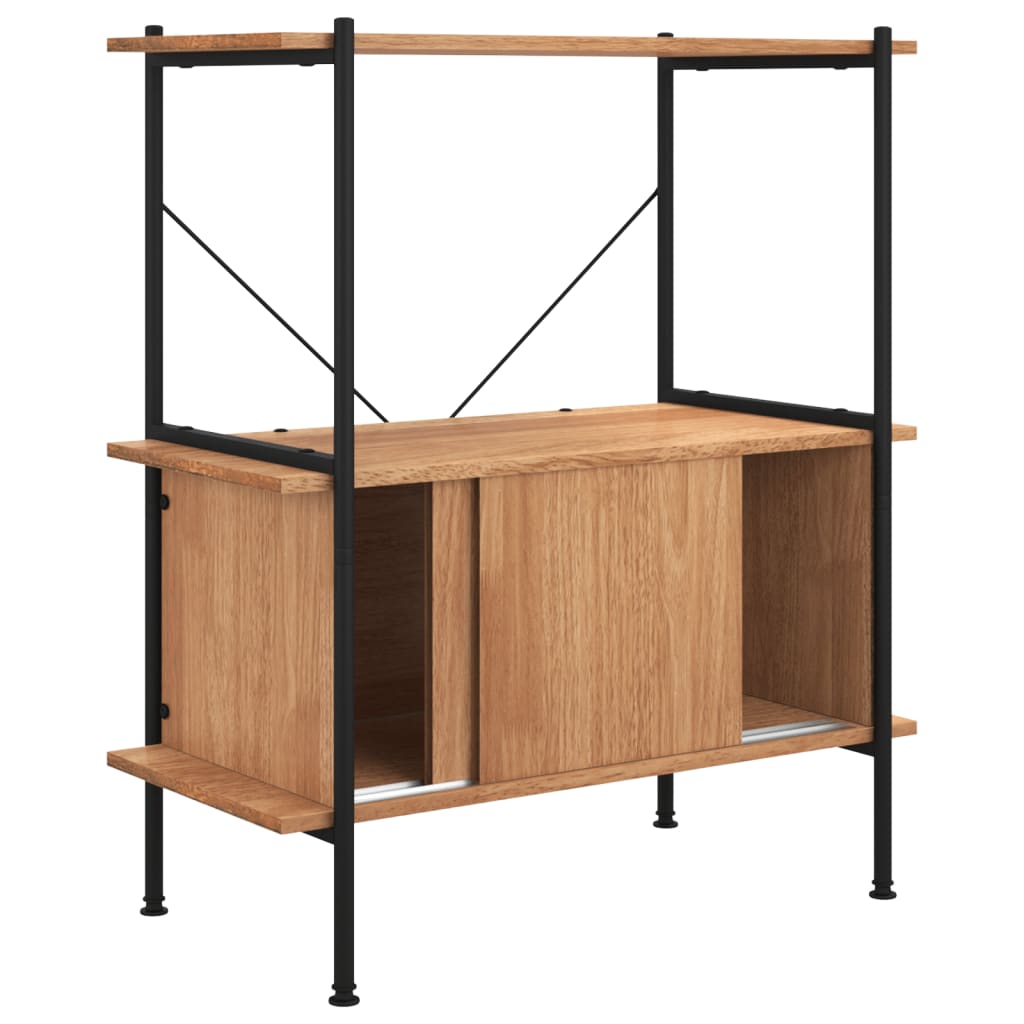 3-tasoinen Hylly kaapilla 80x40x92 cm teräs ja tekninen puu - Sisustajankoti.fi