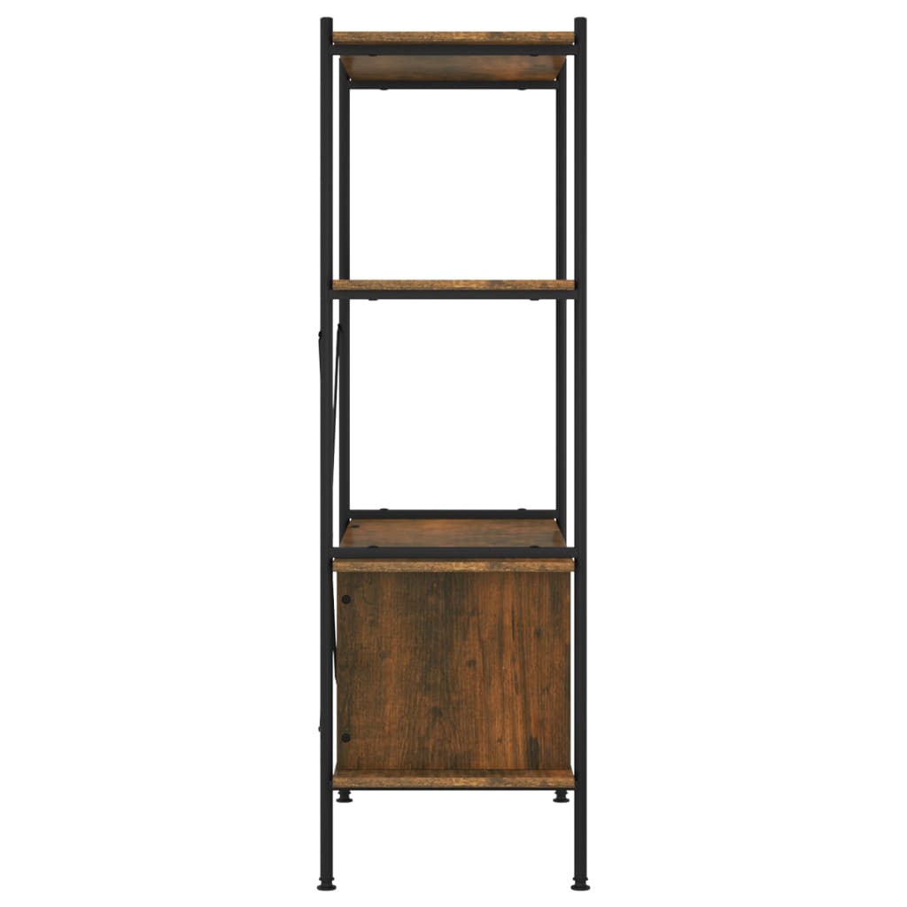 4-tasoinen Hylly kaapilla 80x40x130 cm teräs ja tekninen puu - Sisustajankoti.fi