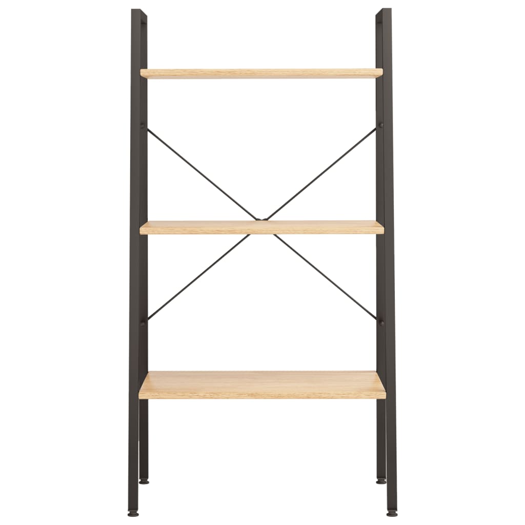 3-kerroksinen Lattiahylly vaaleanruskea ja musta 56x35x108 cm - Sisustajankoti.fi