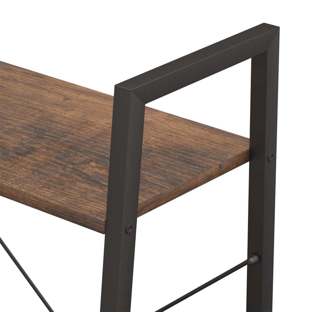 3-kerroksinen Lattiahylly tummanruskea ja musta 56x35x108 cm - Sisustajankoti.fi