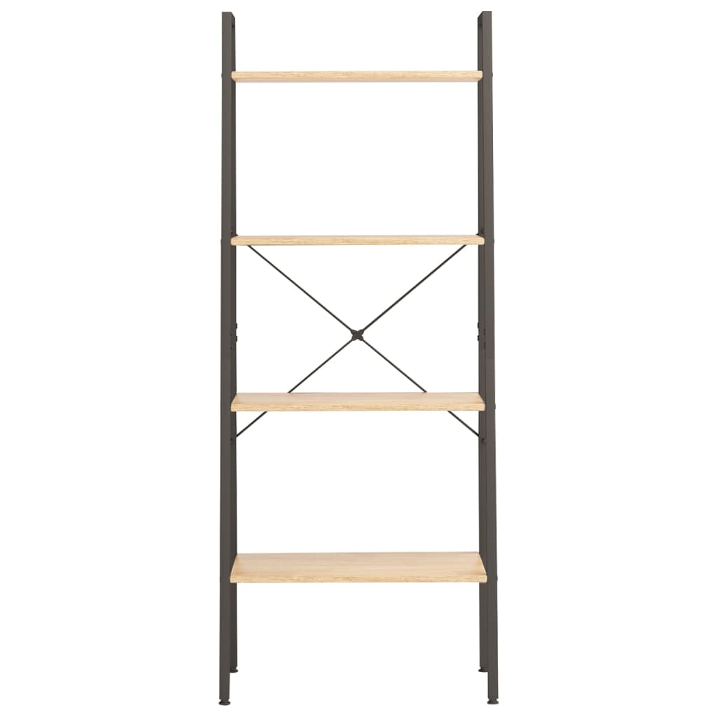 4-kerroksinen lattiahylly vaaleanruskea ja musta 56x35x140 cm - Sisustajankoti.fi