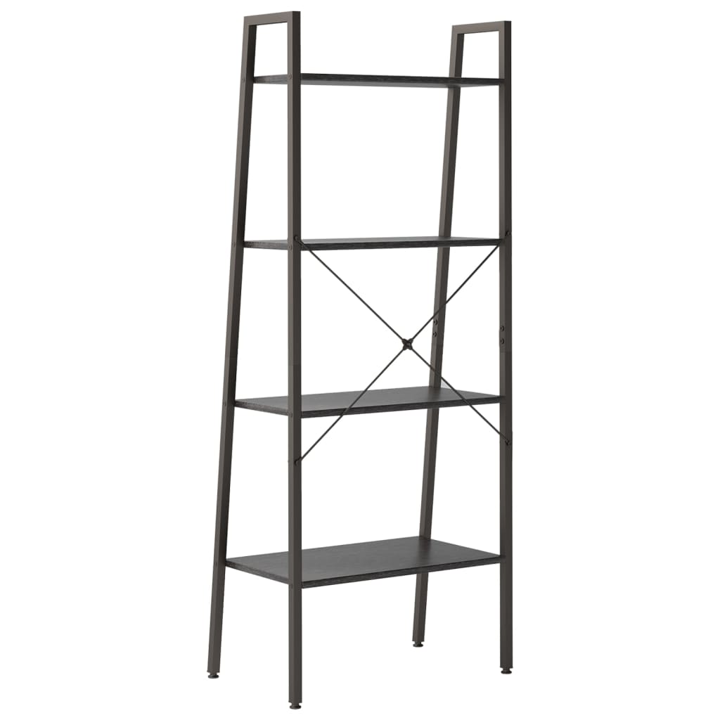 4-kerroksinen Lattiahylly musta 56x35x140 cm - Sisustajankoti.fi