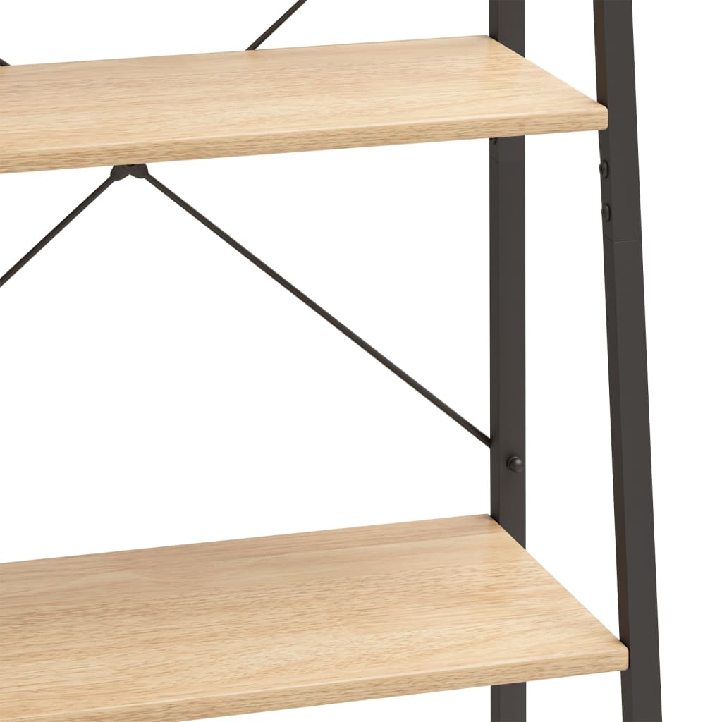 5-kerroksinen seisova hylly vaaleanruskea ja musta 56x35x174 cm - Sisustajankoti.fi