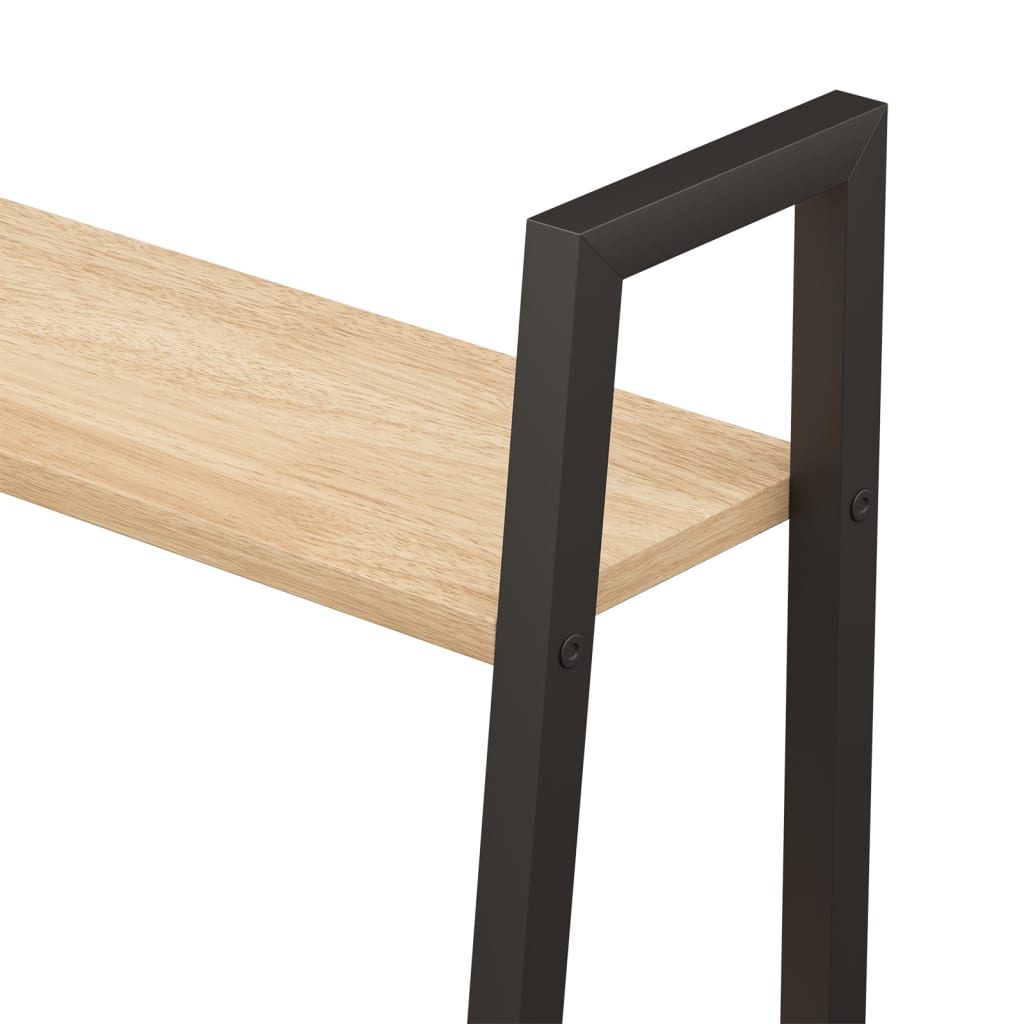 5-kerroksinen seisova hylly vaaleanruskea ja musta 56x35x174 cm - Sisustajankoti.fi