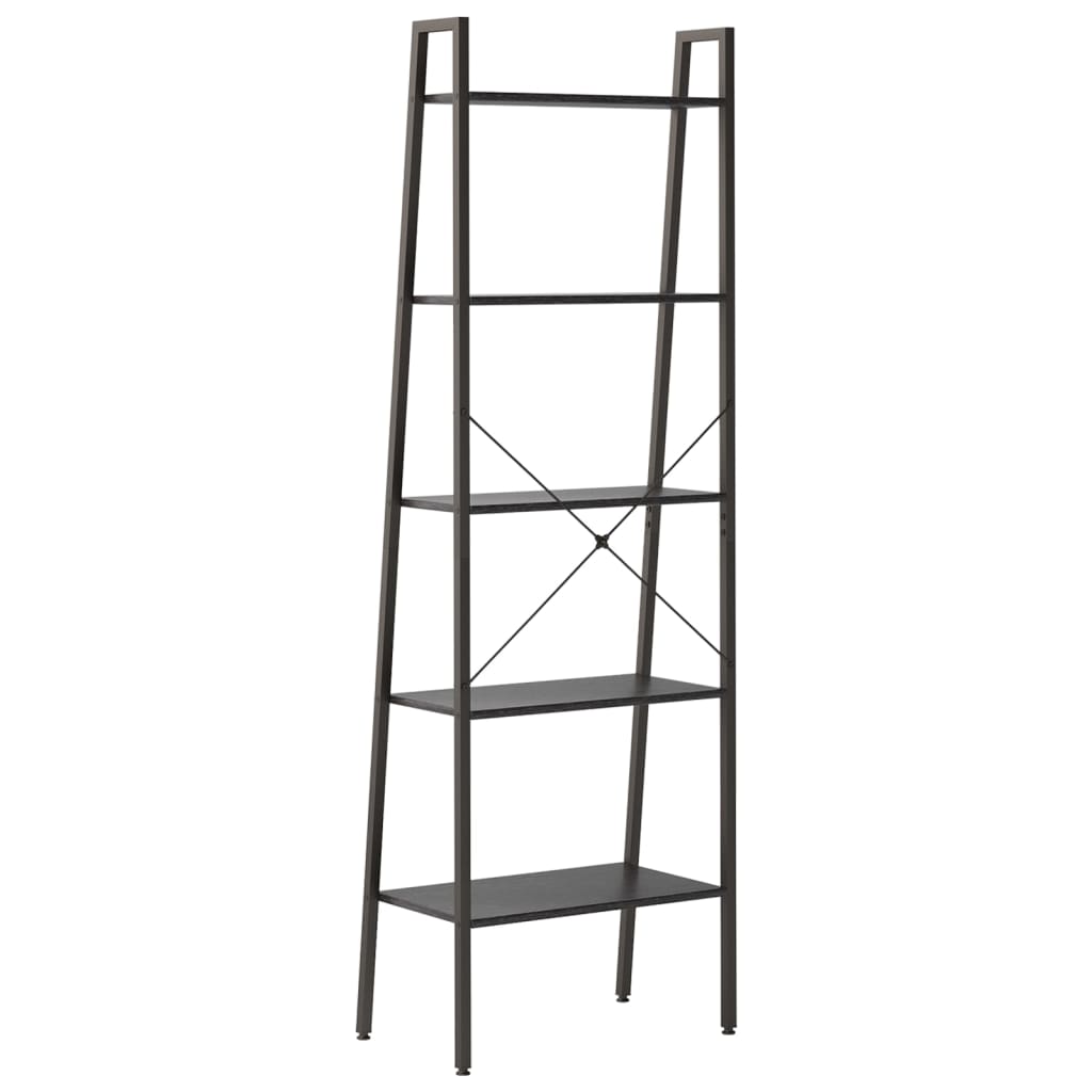 5-kerroksinen Lattiahylly musta 56x35x174 cm - Sisustajankoti.fi