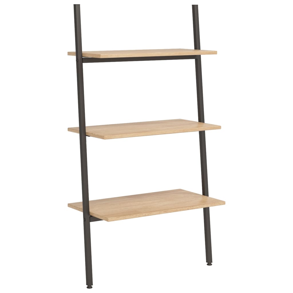 3-kerroksinen kalteva hylly vaaleanruskea ja musta 64x34x116 cm - Sisustajankoti.fi